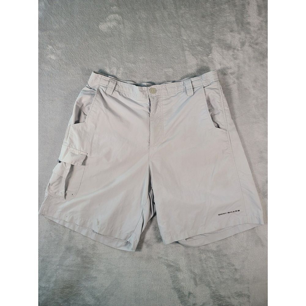 Columbia PFG Shorts Mens Medium Grey Omni Shade 8" Inseam